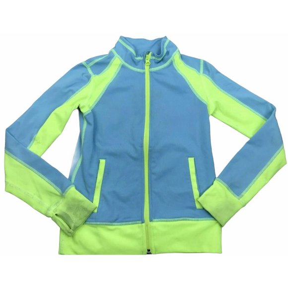 Zella Girl Nordstrom Full Zip Track Jacket Neon 8